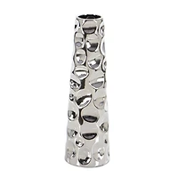 Silver Ceramic Glam Vase, 20" x 6" x 6"
