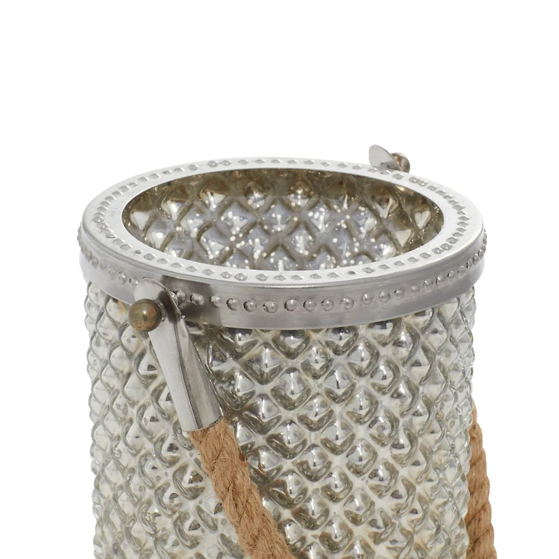 Clear Glass Coastal Candle Holder Lantern, 13" x 5" x 5"