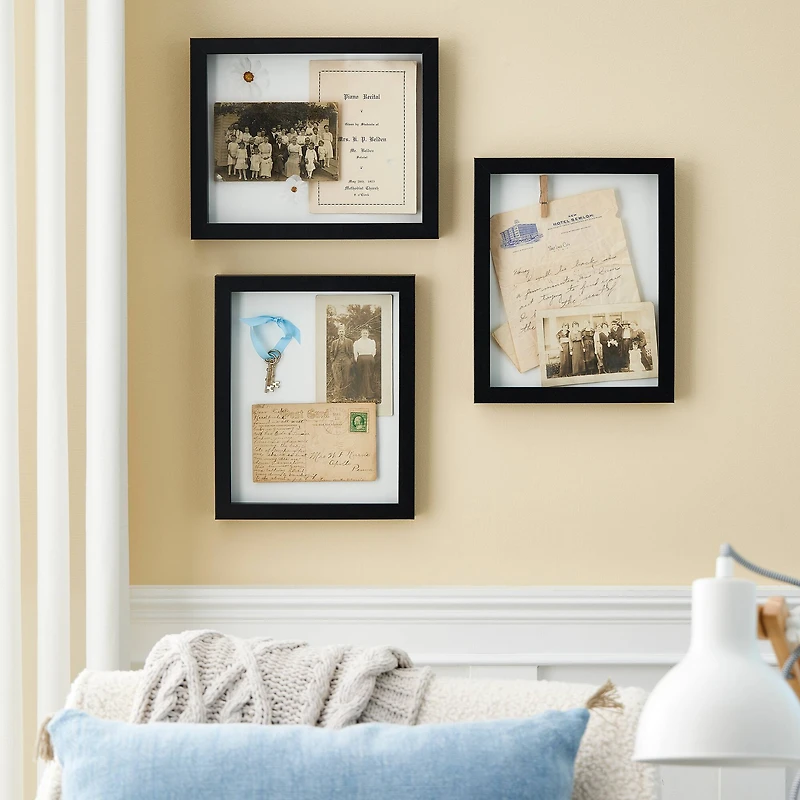 3 Pack Fundamentals 8" x 10" Black Shadow Boxes by Studio Décor®