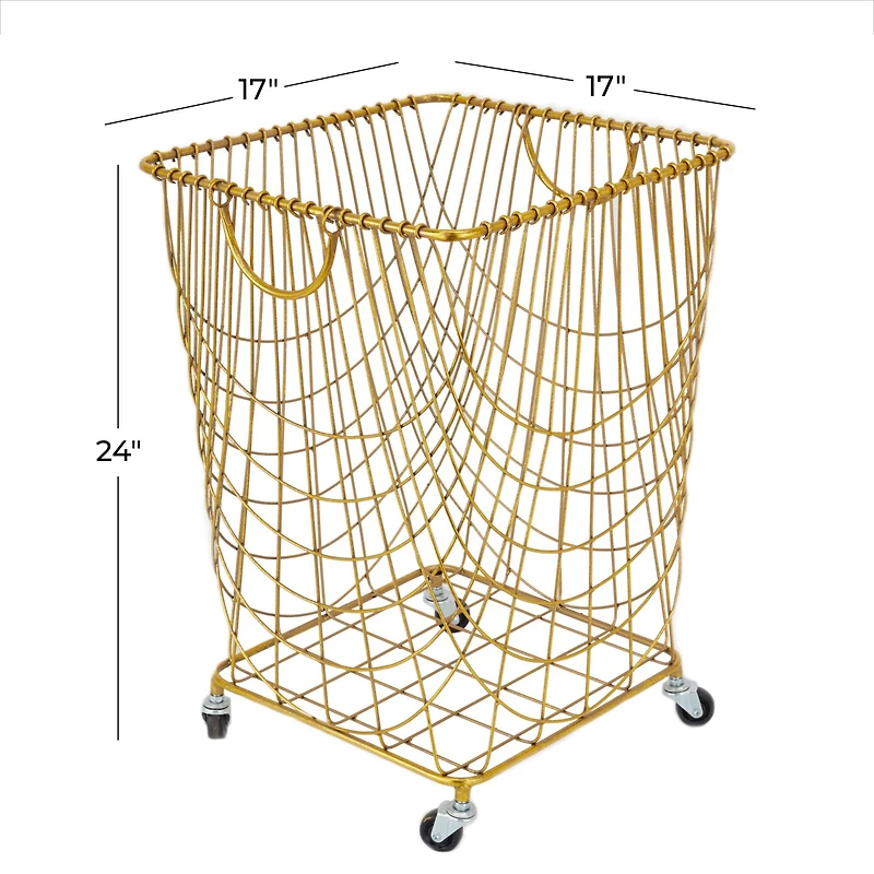 Gold Iron Glam Storage Cart, 24" x 16" x 17"