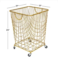 Gold Iron Glam Storage Cart, 24" x 16" x 17"