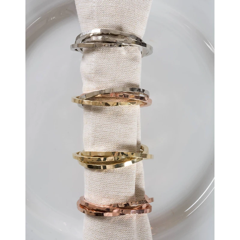 DII® Silver Intertwined Napkin Rings, 6ct.