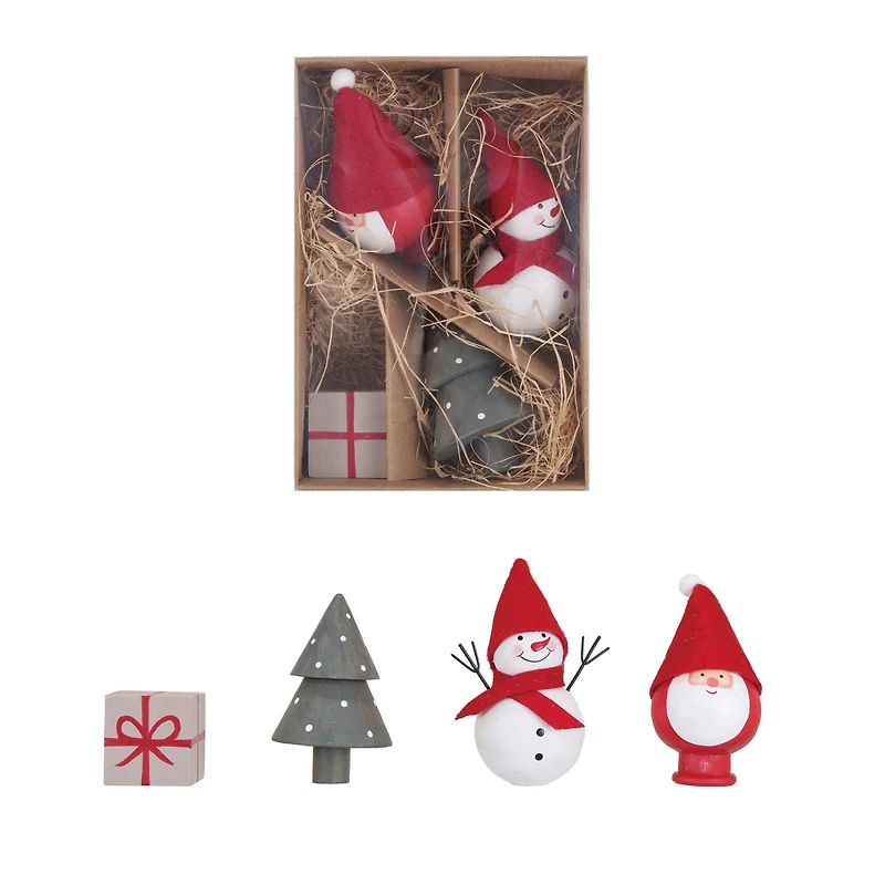 Hello Honey® Holiday Tree, Present, Gnome & Snowman Wood Décor Set