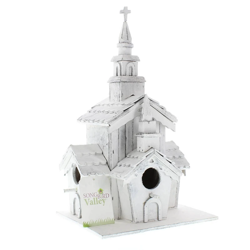12.75" Little White Chapel Birdhouse
