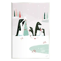 Stupell Industries Penguins Decorating Christmas Tree Wall Plaque Art