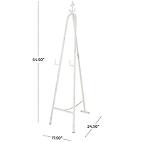 5.5ft. 3-Tier Adjustable White Metal Anchor Easel with Foldable Stand and Chain Support