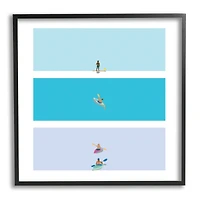 Stupell Industries Modern Paddle Boarding and Kayaks Athletes Summer Sports in Frame Wall Art