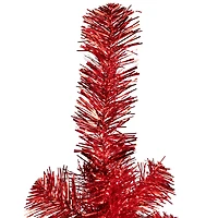6ft. Unlit Red Artificial Tinsel Christmas Tree