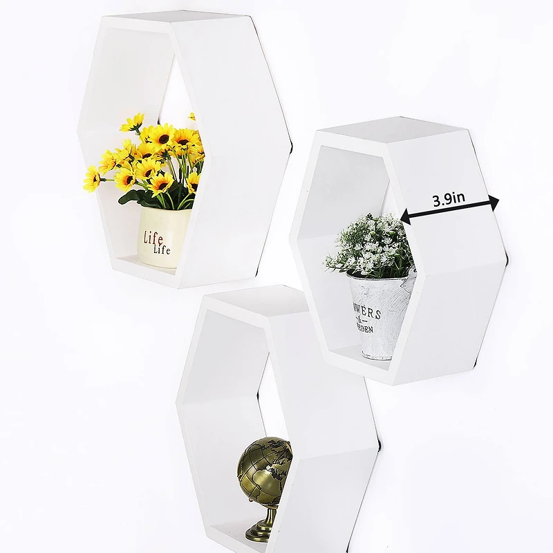 NEX™ Wall-Mounted Hexagon Floating Shelves Set