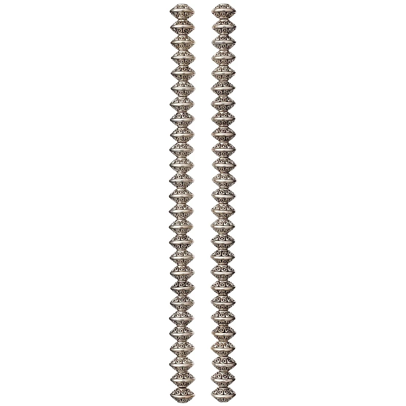 Antiqued Sterling Silver Plated Rondelle Beads, 7mm by Bead Landing™