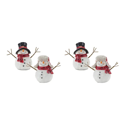 6" Snowman with Scarf Figurine Set