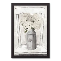 Farmhouse Hydrangeas Black Framed Canvas