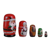 Mr. Christmas Santa & North Pole Pals Nesting Wood Figures Set
