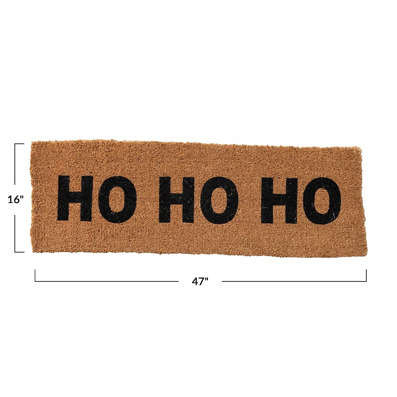 Hello Honey® Natural & Black Ho Ho Ho Double Coir Doormat