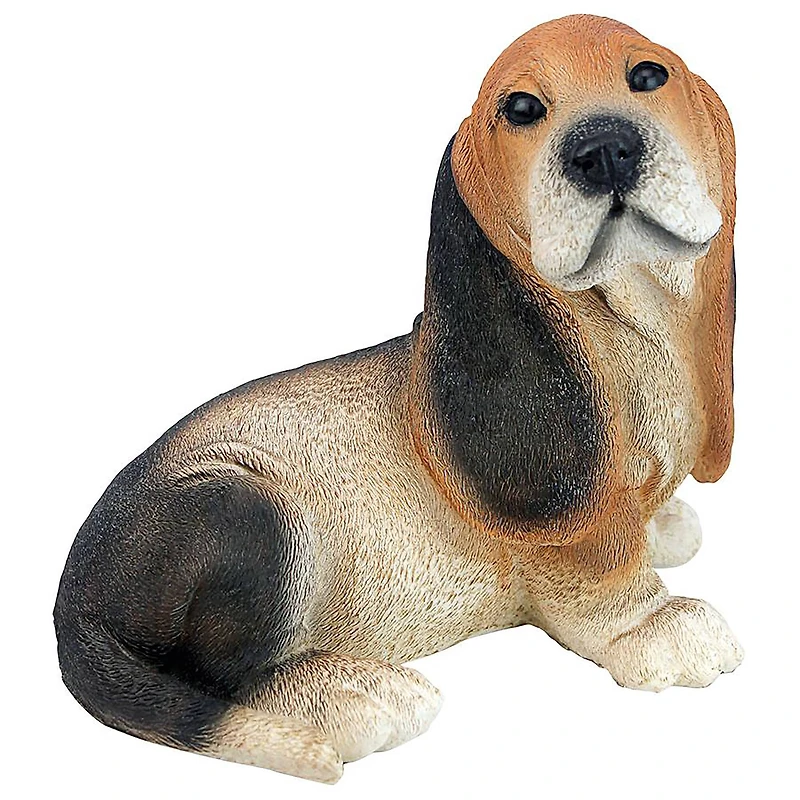 Design Toscano 9" Black & Brown Basset Puppy Dog Statue