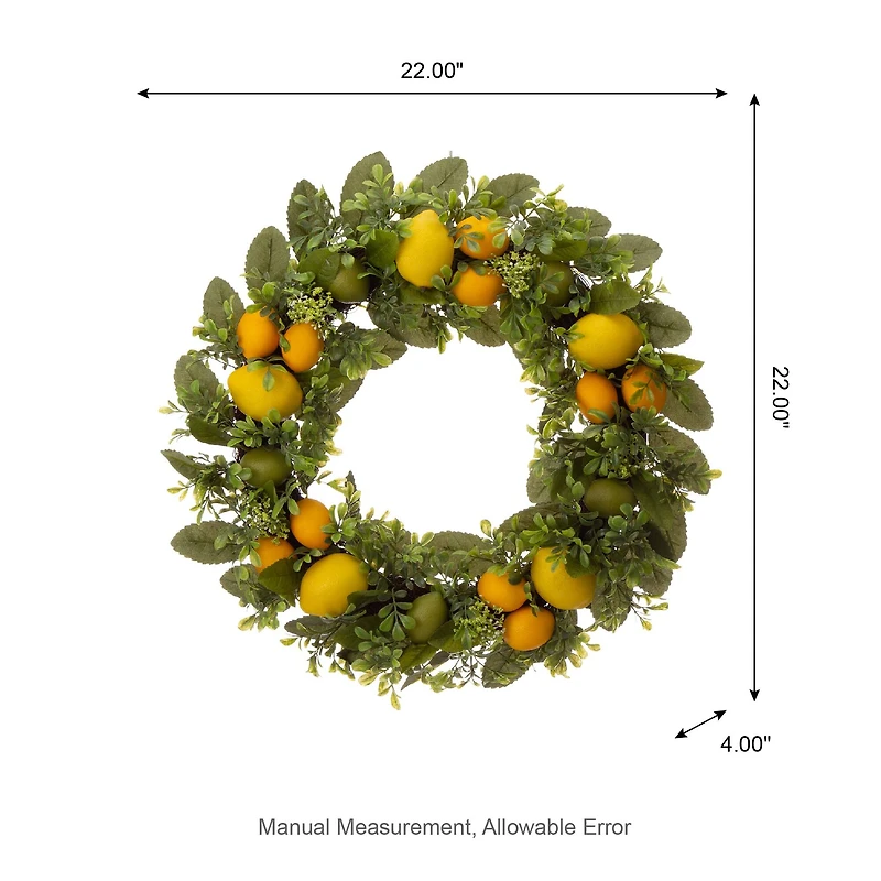 Glitzhome® 22'' Lemon Wreath