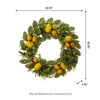 Glitzhome® 22'' Lemon Wreath