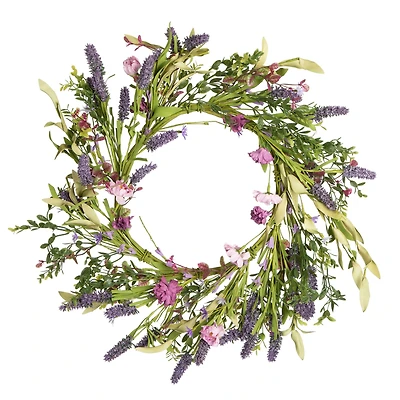 24" Purple Lilac Wildflower Wreath