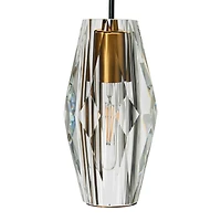 Hello Honey® Robert Stevenson Lighting Celia Brushed Bronze Faceted Crystal & Metal Ceiling Light