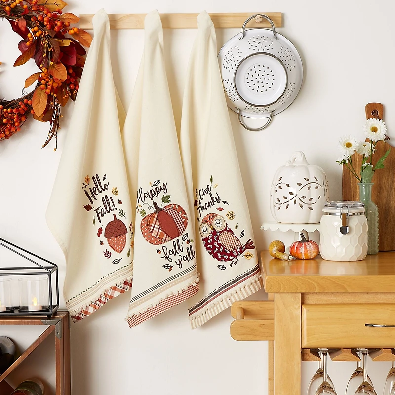 DII® Thanksgiving Cozy Picnic Plaid Dishtowel Set
