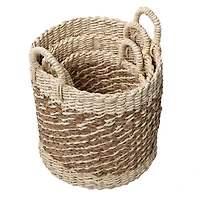Honey Can Do Coastal Collection Nesting Tea Stained Woven Basket Set