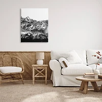 Stupell Industries Snow Cap Mountains High Contrast Black White Landscape Canvas Wall Art