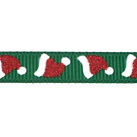 3/8" x 12ft. Green Santa Hats Ribbon by Celebrate It® Christmas