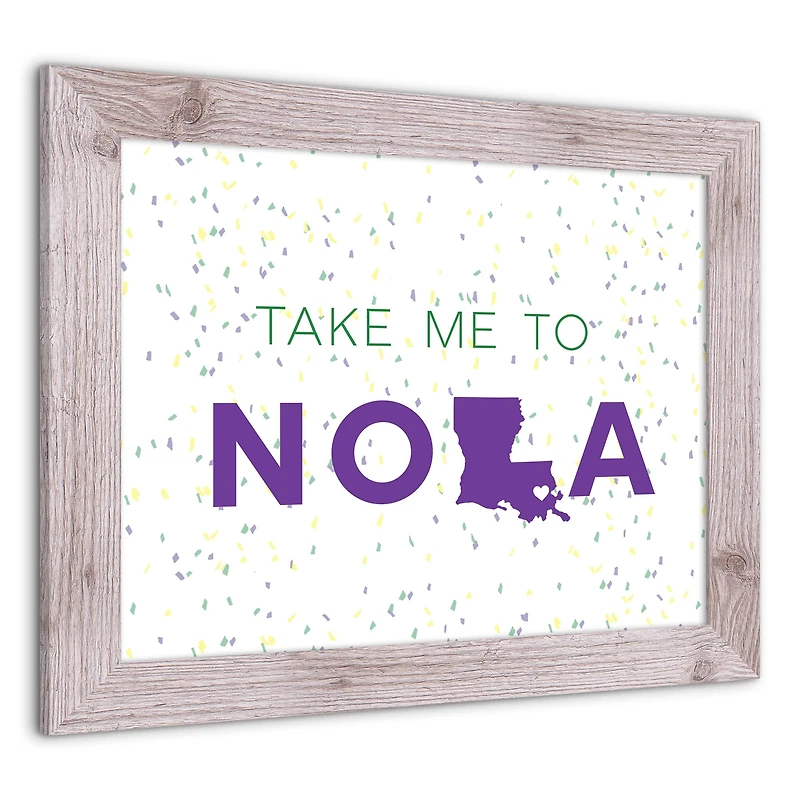 Take Me To Nola Confetti Western White Framed Print