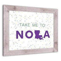 Take Me To Nola Confetti Western White Framed Print