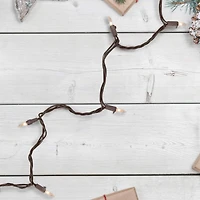50ct. Clear Mini Christmas String Lights with Brown Wire