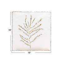 Hello Honey® White Botanical Square Embossed Metal Wall Décor