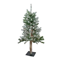 3ft. Pre-Lit Flocked Alpine Artificial Christmas Tree, Clear Lights