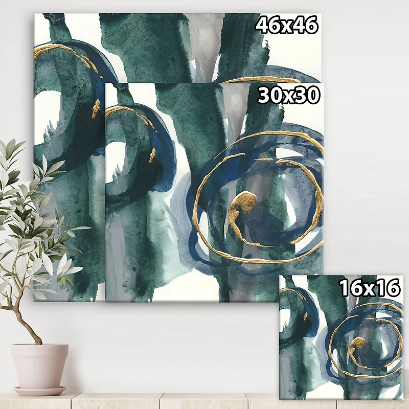 Designart - Mettalic Indigo and Gold III