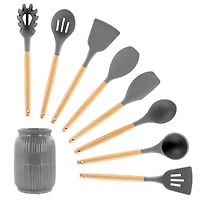 MegaChef Silicone & Wood Cooking Utensils Set