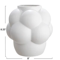 Hello Honey® 8" White Raised Dots Ceramic Vase