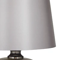 Grey Glass Modern Accent Lamp, 15" x 15" x 21"