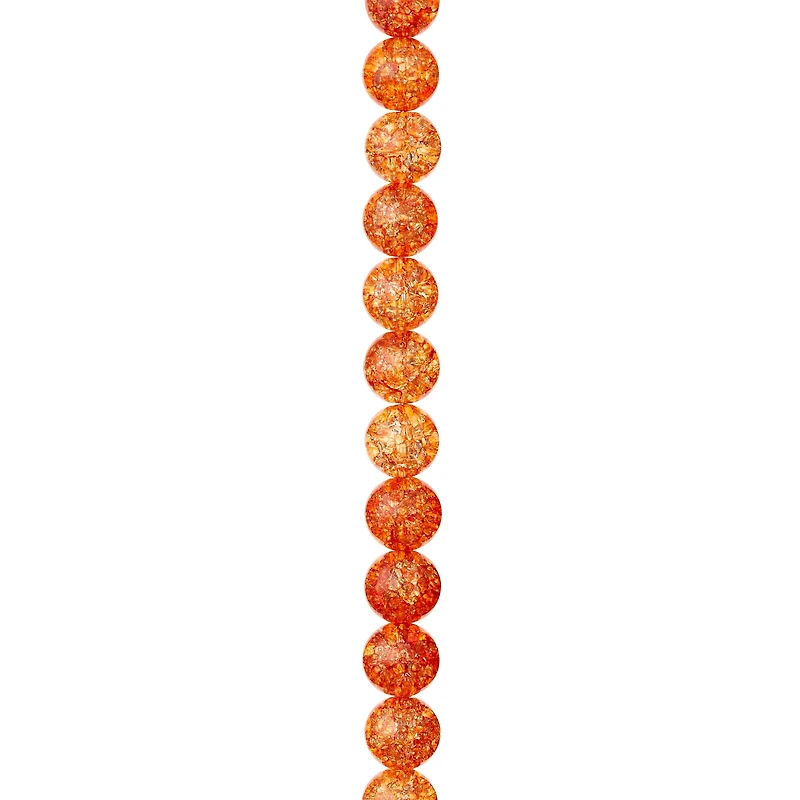 12 Pack: Orange Crackled Quartzite Round Beads, 8mm by Bead Landing™