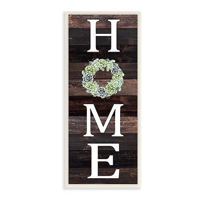 Stupell Industries Welcome Home Green Succulent Wreath Wall Plaque