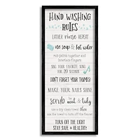 Stupell Industries Hand Washing Rules Bathroom Guide Positive Hygiene Framed Wall Art