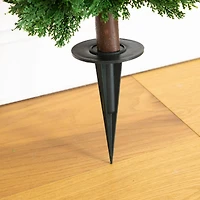 4ft. UV Resistant Artificial Cedar Plant with Integrated Ground Stake (Indoor/Outdoor) - Set of 2