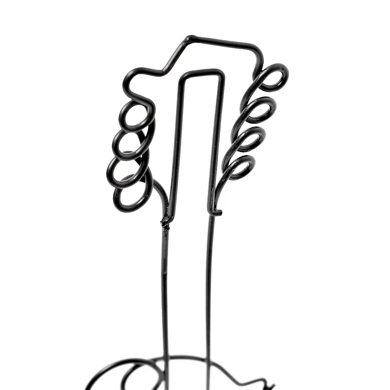 American Art Decor Grand Ole Opry Wire Guitar Tabletop Sculpture with Wooden Base - 7" H x 12.75" L