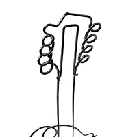 American Art Decor Grand Ole Opry Wire Guitar Tabletop Sculpture with Wooden Base - 7" H x 12.75" L