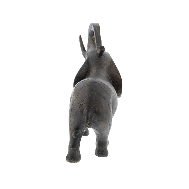 12" Gray Eclectic Elephant Sculpture