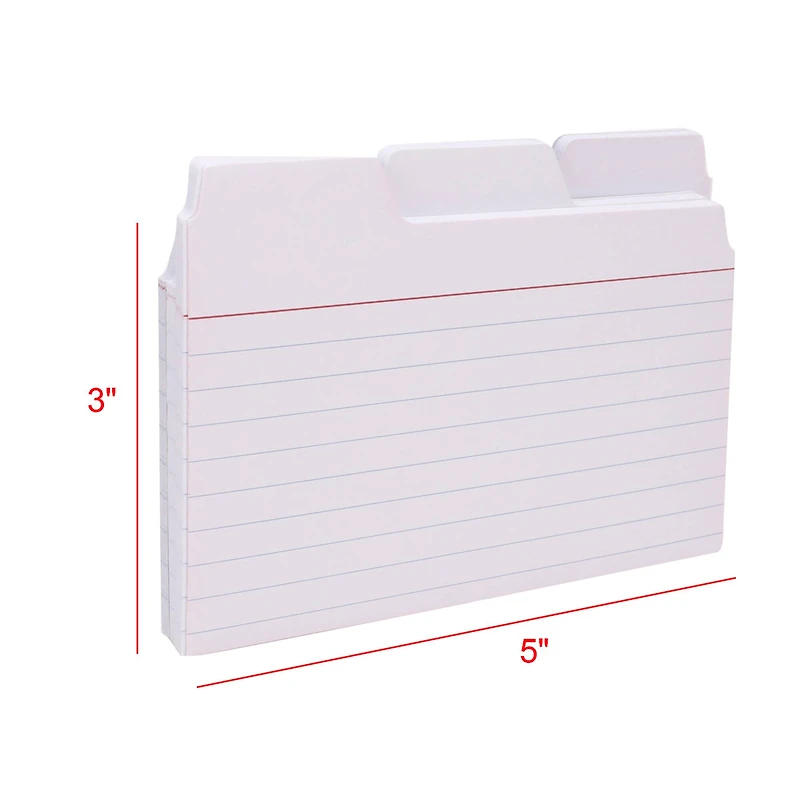 Find It Trading 3" x 5" White Tabbed Index Cards, 48ct.