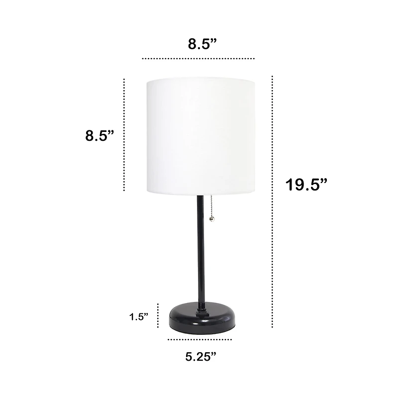 Creekwood Home Oslo 19.5" Power Outlet Table Lamp