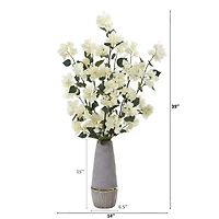 39" Bougainvillea Arrangement In Stoneware Vase