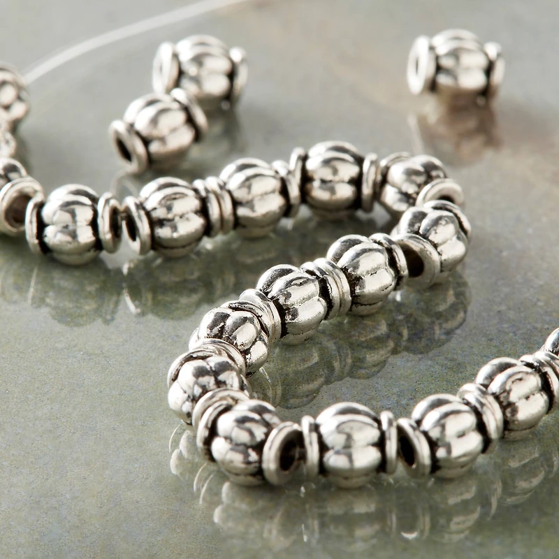 12 Pack: Sterling Silver Plated Beads, 6mm by Bead Landing™