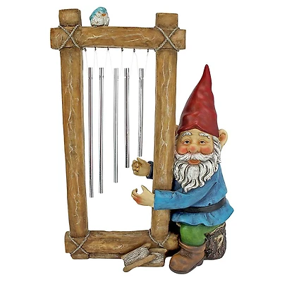 Design Toscano 14" Ringing His Chimes Garden Gnome Statue