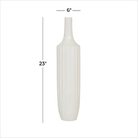 23" White Ceramic Modern Vase