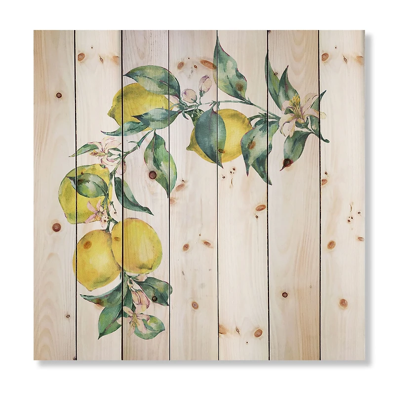 Designart - Branch of Yellow Lemons and Leaves II